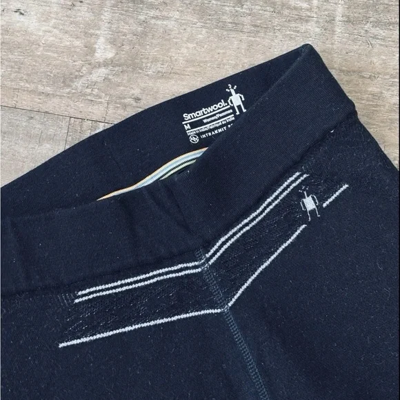 Smartwool Women's Intraknit Thermal Black Merino Base Layer Bottoms size Medium - Picture 2 of 4